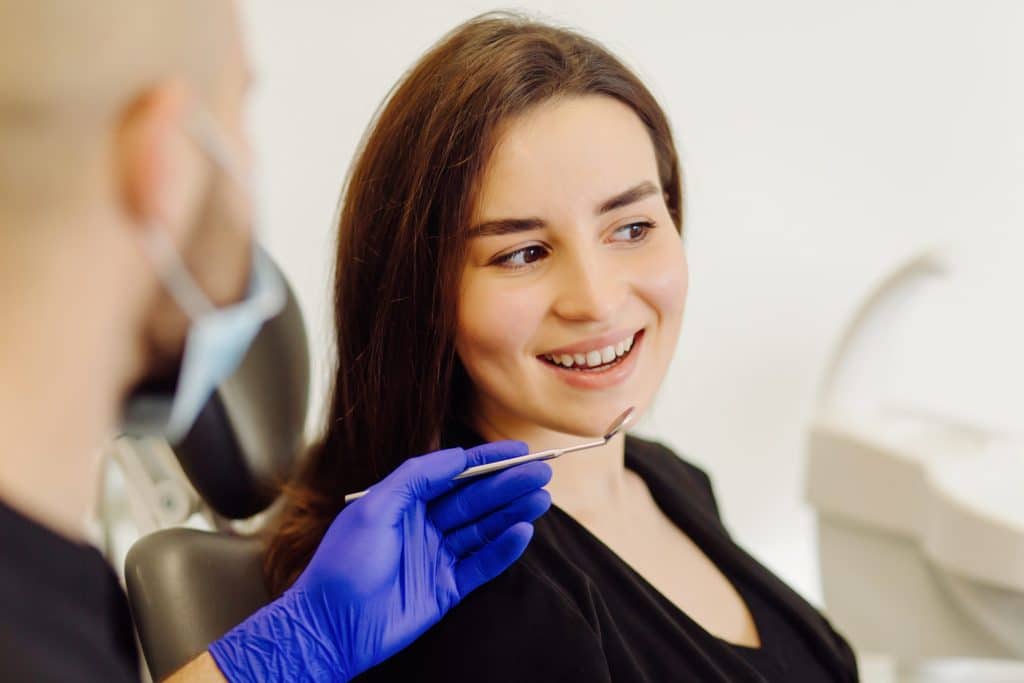 Woman at the dentist's examination